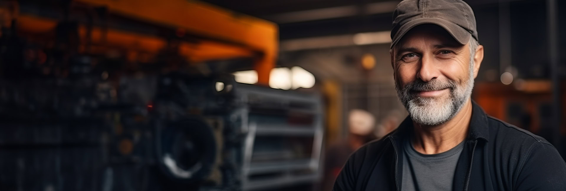 An old man with a white beard and a hat smiling